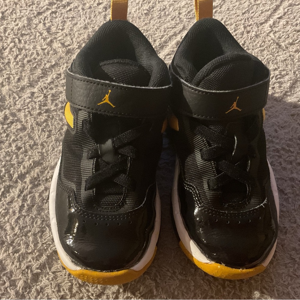 Jordan Black and Yellow High-Top Sneakers